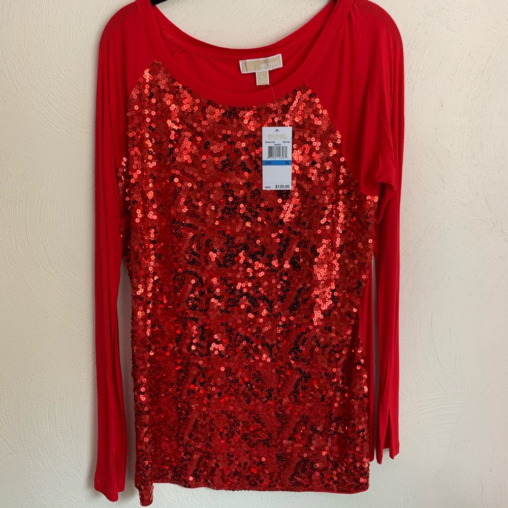 Michael Kors Basic Red Long Sleeve Shirt
